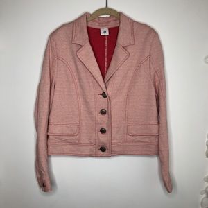CAbi red & cream print cropped jacket long sleeves